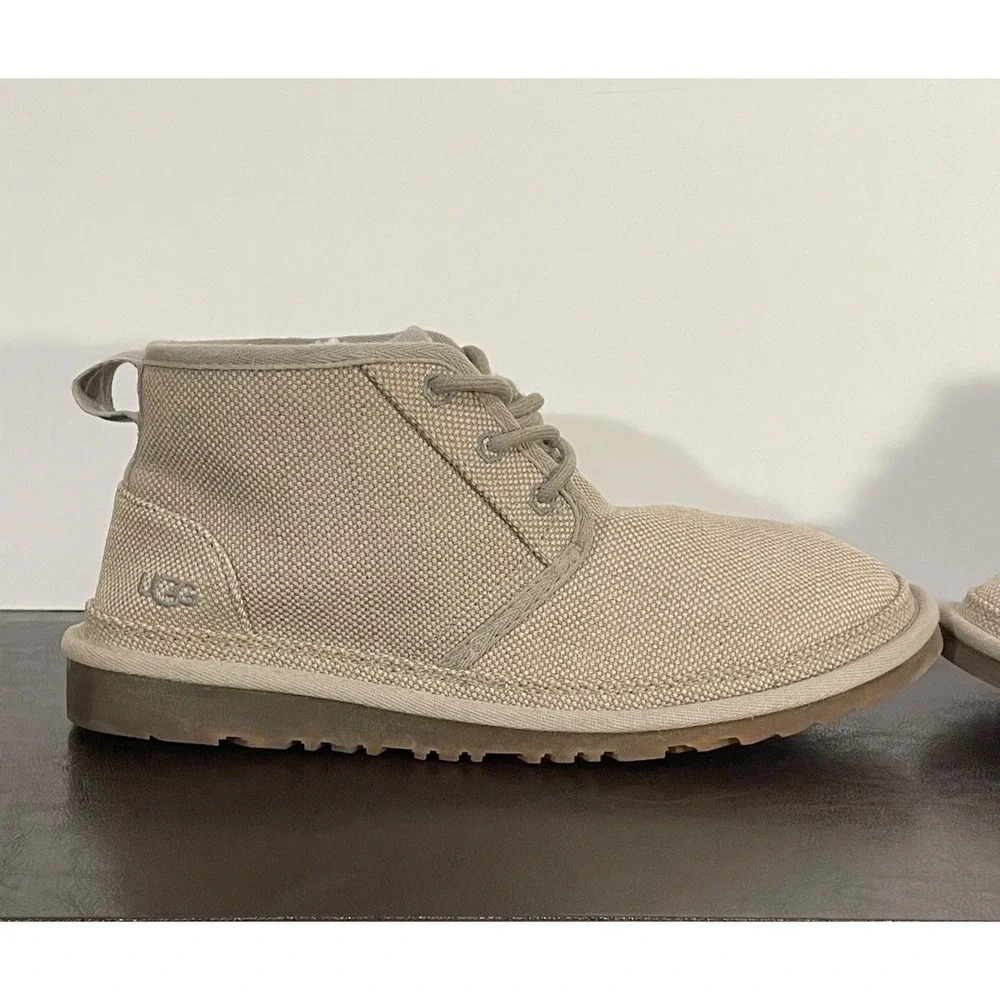 UGG MENS SIZE 9 NEUMEL NATURAL LACE UP CHUKKA BOOTS 1117613 GRAY TAN